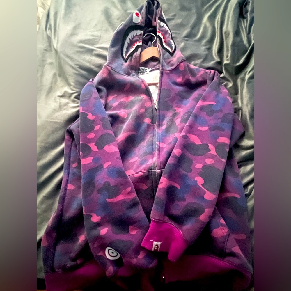 Purple Bape Zip Hoodie